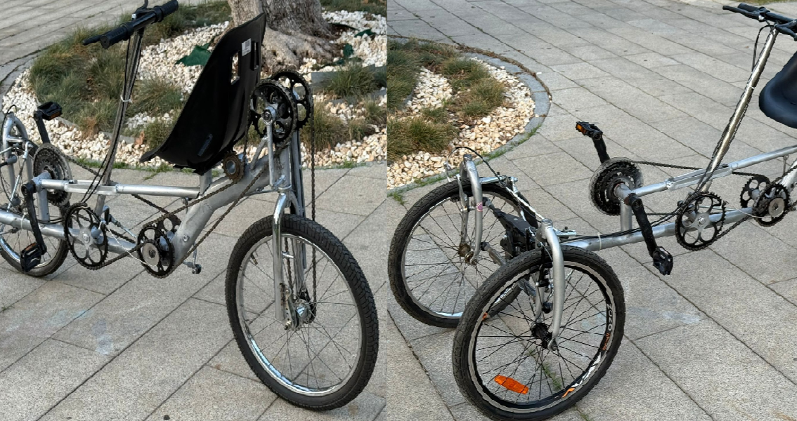 Soydan Şahin tarafından tasarlanan el yapımı 3 tekerlekli kürek çekme bisikleti, klasik bisikletin bacak odaklı yapısını tüm vücut antrenmanına dönüştürüyor. Denge sorunlarını aşan 3 tekerlekli yapısı ve gövde kaslarını çalıştıran mekanizmasıyla bu yenilikçi ulaşım aracını inceleyin.